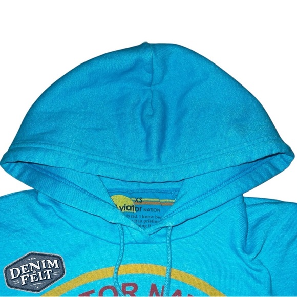 Aviator Nation Unisex Neon Blue Venice, CA Graphic Logo Hoodie/Pullover | EUC🩵 - Picture 6 of 13